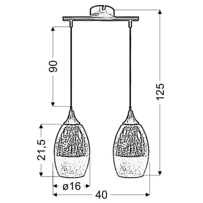 Závesné moderné osvetlenie nad jedálenský stôl CELIA - 2xE27, 60W, strieborné