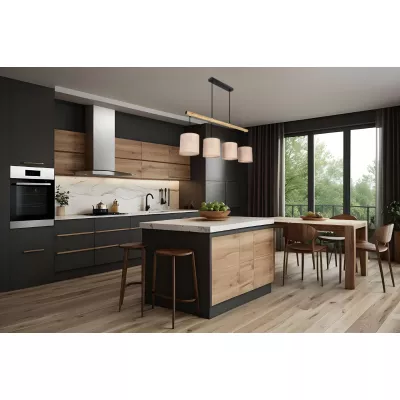 Závesné svetlo nad jedálenský stôl COMBI - 4xE27, 60W, čierne / hnedé / béžové
