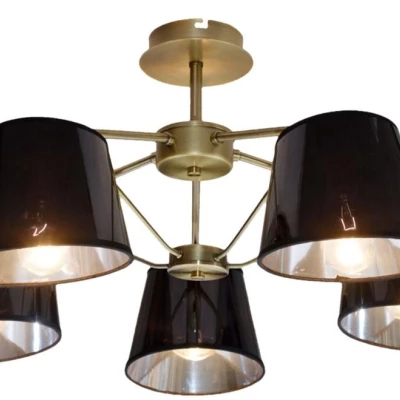 Závesné moderné päťramenné svetlo CORTEZ, 5xE14, 40W, patina / čierne