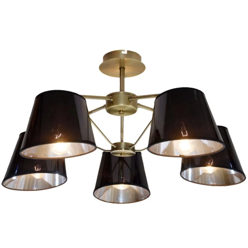 Závesné moderné päťramenné svetlo CORTEZ, 5xE14, 40W, patina / čierne
