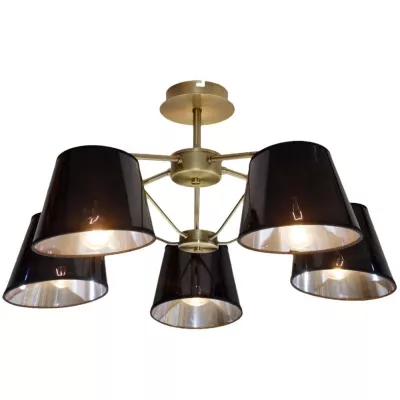 Závesné moderné päťramenné svetlo CORTEZ, 5xE14, 40W, patina / čierne