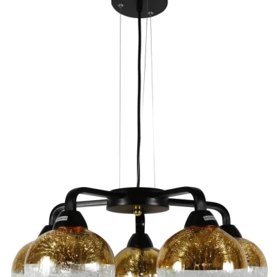 Dizajnové závesné osvetlenie CROMINA - 5xE27, 60W, čierne / zlaté