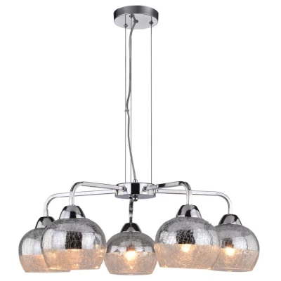 Dizajnové závesné osvetlenie CROMINA - 5xE27, 60W, chrómované