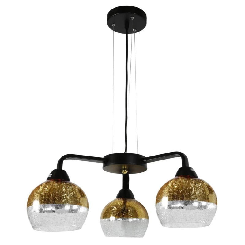 Dizajnové závesné osvetlenie CROMINA - 3xE27, 60W, čierne / zlaté