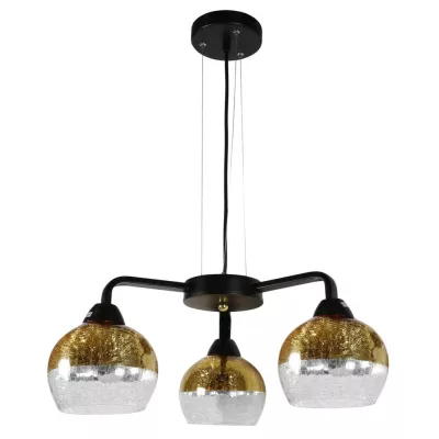Dizajnové závesné osvetlenie CROMINA - 3xE27, 60W, čierne / zlaté