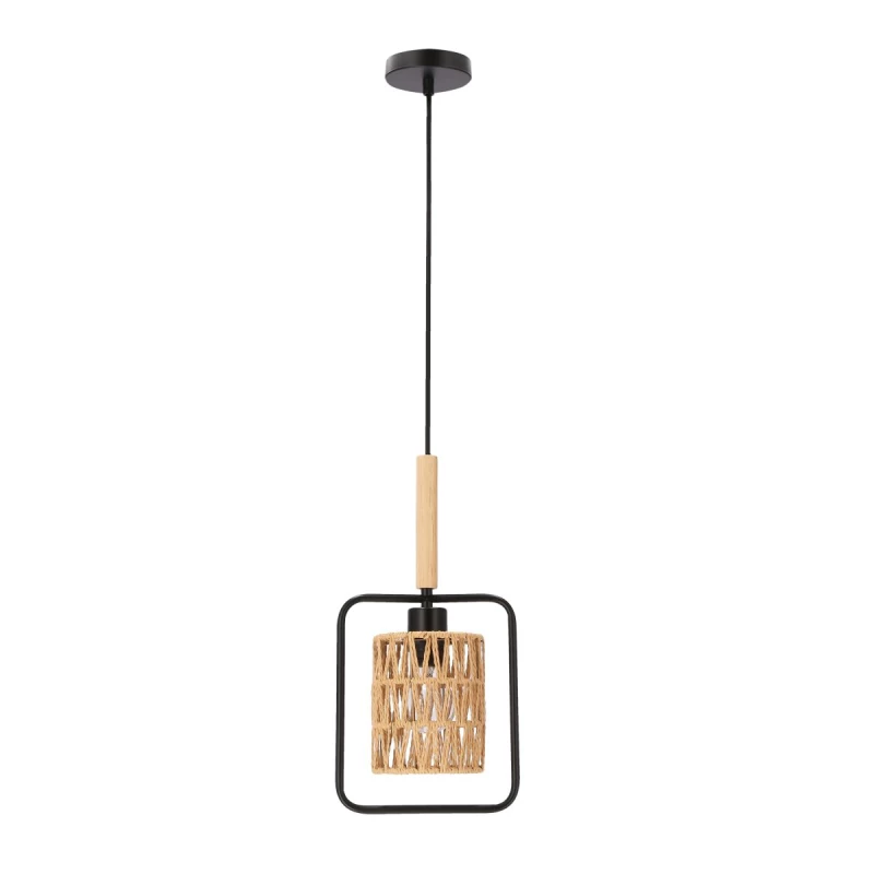 Závesné škandinávske osvetlenie CROWN - 1xE27, 40W, čierne / béžové