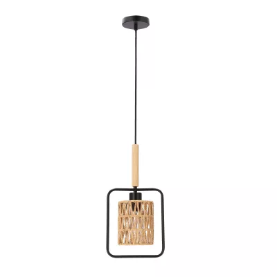 Závesné škandinávske osvetlenie CROWN - 1xE27, 40W, čierne / béžové