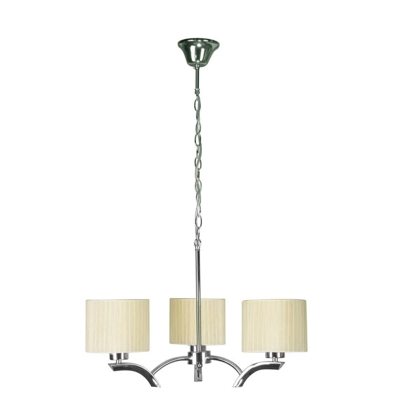 Závesné trojramenné osvetlenie DRAGA - 3xE27, 60W, chrómované / krémové