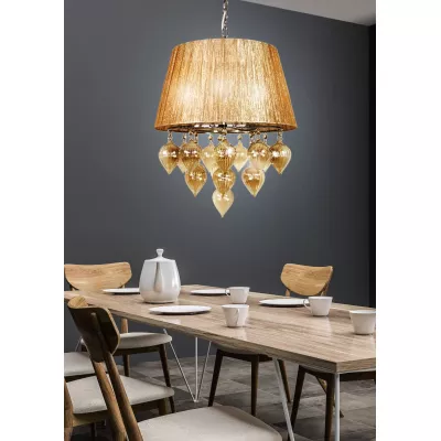 Závesné moderné osvetlenie ELISSA - 3xE14, 40W, šedobéžové