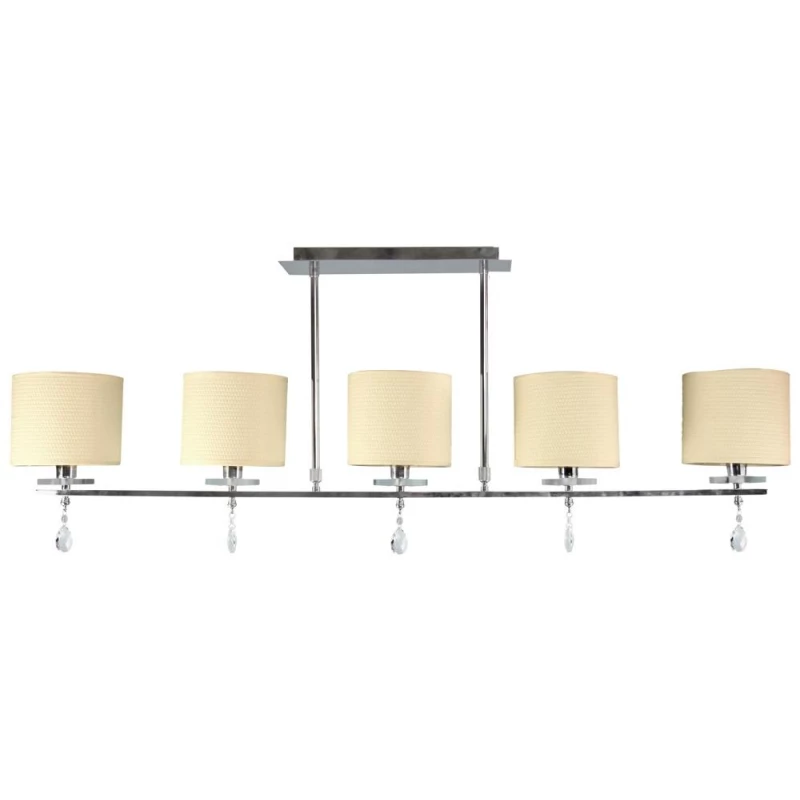 Moderné závesné osvetlenie nad jedálenský stôl ESTERA - 5xE14, 40W, chrómované/biele