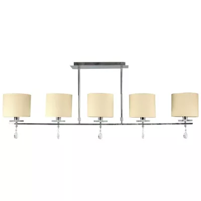 Moderné závesné osvetlenie nad jedálenský stôl ESTERA - 5xE14, 40W, chrómované/biele