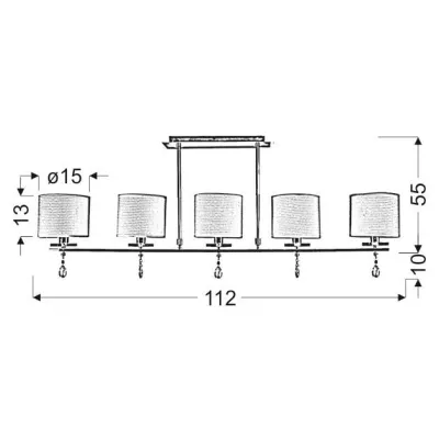 Moderné závesné osvetlenie nad jedálenský stôl ESTERA - 5xE14, 40W, chrómované/biele