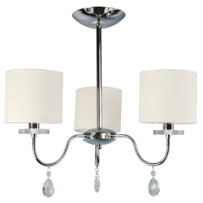 Moderné závesné trojramenné osvetlenie ESTERA - 3xE14, 40W, chrómované / biele