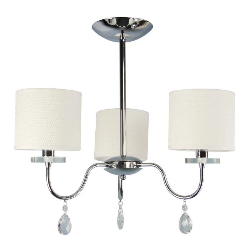 Moderné závesné trojramenné osvetlenie ESTERA - 3xE14, 40W, chrómované / biele