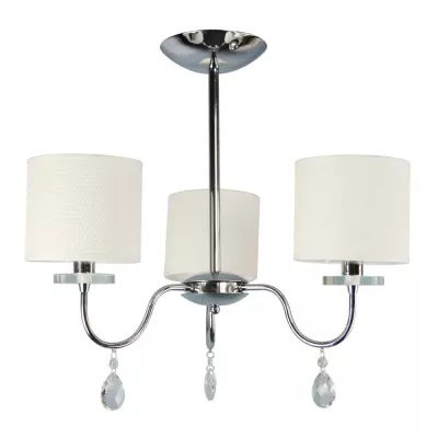 Moderné závesné trojramenné osvetlenie ESTERA - 3xE14, 40W, chrómované / biele