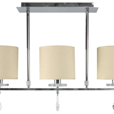 Moderné závesné osvetlenie nad jedálenský stôl ESTERA - 3xE14, 40W, chrómované/biele