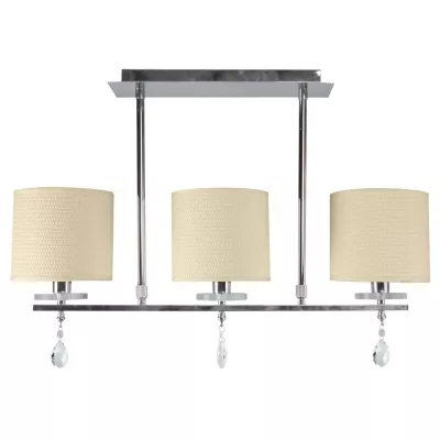 Moderné závesné osvetlenie nad jedálenský stôl ESTERA - 3xE14, 40W, chrómované/biele