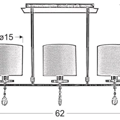 Moderné závesné osvetlenie nad jedálenský stôl ESTERA - 3xE14, 40W, chrómované/biele