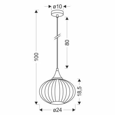 Moderné závesné osvetlenie EXETER - 1xE27, 40W, 24cm, okrúhle, čierne / číre
