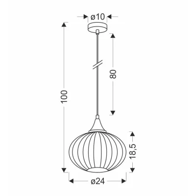 Moderné závesné osvetlenie EXETER - 1xE27, 40W, 24cm, okrúhle, čierne / číre