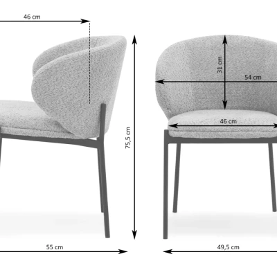 Jedálenská stolička DESERY - tmavá krémová / čierna
