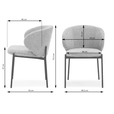 Jedálenská stolička DESERY - tmavá krémová / čierna