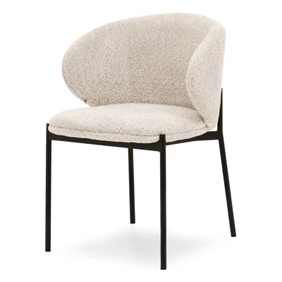 Jedálenská stolička DESERY - tmavá krémová / čierna