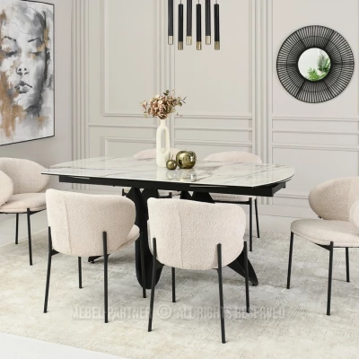 Jedálenská stolička DESERY - tmavá krémová / čierna