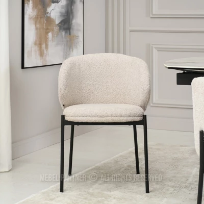 Jedálenská stolička DESERY - tmavá krémová / čierna