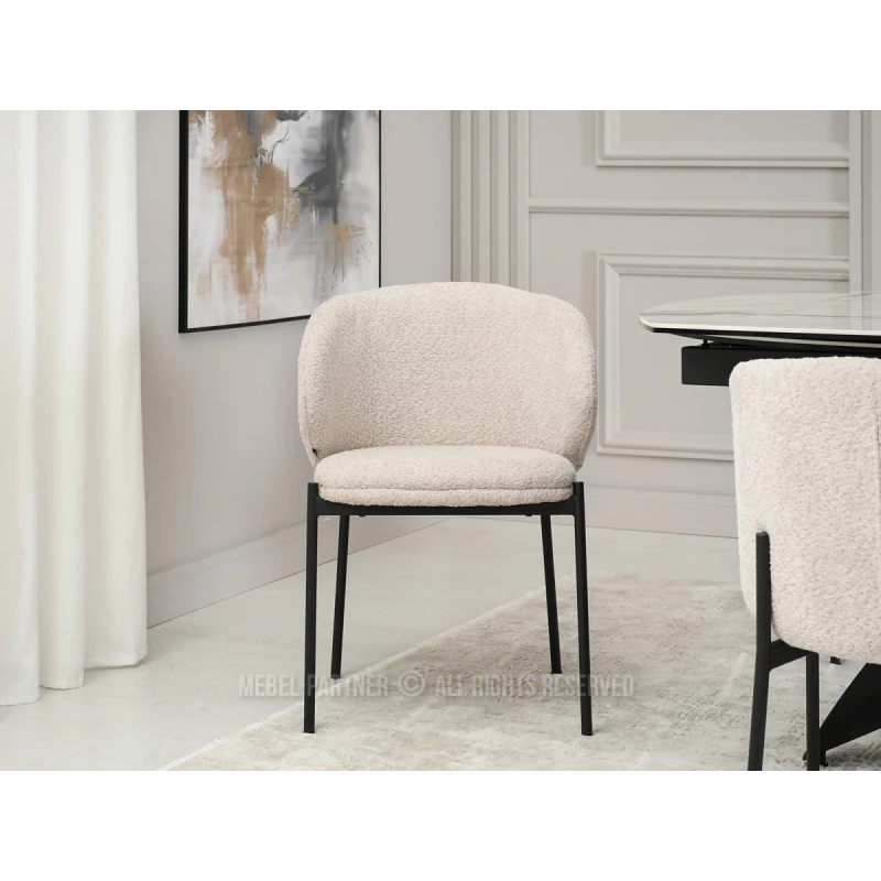 Jedálenská stolička DESERY - tmavá krémová / čierna