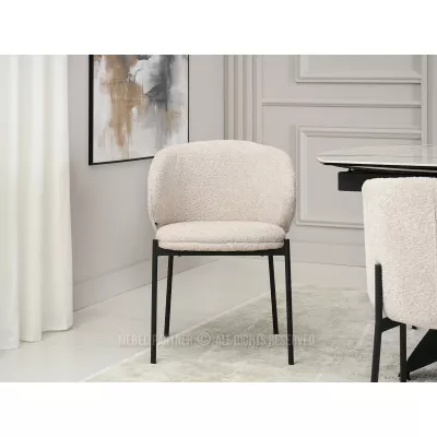 Jedálenská stolička DESERY - tmavá krémová / čierna