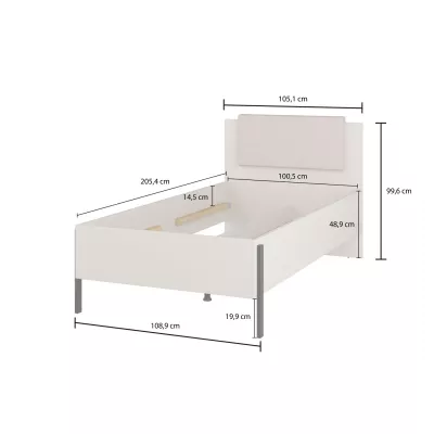 Jednolôžková posteľ 100x200 ADIS S - kašmír