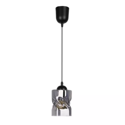 Moderné závesné osvetlenie FELIS - 1xE27, 60W, čierne / dymové sklo