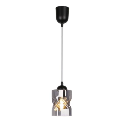 Moderné závesné osvetlenie FELIS - 1xE27, 60W, čierne / dymové sklo