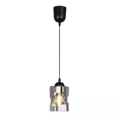 Moderné závesné osvetlenie FELIS - 1xE27, 60W, čierne / dymové sklo