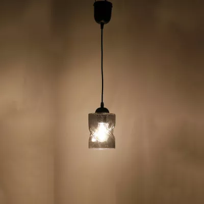 Moderné závesné osvetlenie FELIS - 1xE27, 60W, čierne / dymové sklo
