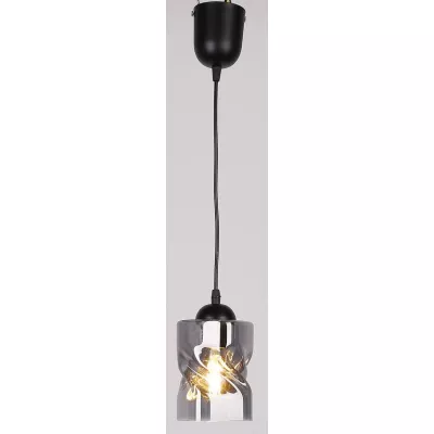 Moderné závesné osvetlenie FELIS - 1xE27, 60W, čierne / dymové sklo