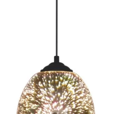 Dizajnové závesné osvetlenie s 3D efektom GALACTIC - 1xE27, 60W, jantárové