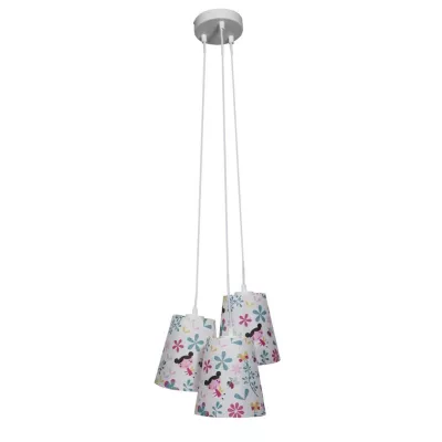 Detský závesný luster na lanku GIRL - 3xE27, 40W, viacfarebný