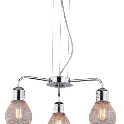 Závesné moderné trojramenné osvetlenie GLIVA - 3xE27, 60W, chrómované