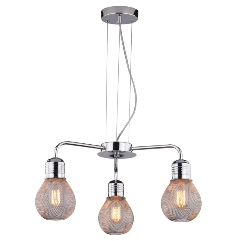Závesné moderné trojramenné osvetlenie GLIVA - 3xE27, 60W, chrómované
