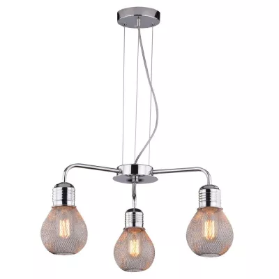 Závesné moderné trojramenné osvetlenie GLIVA - 3xE27, 60W, chrómované