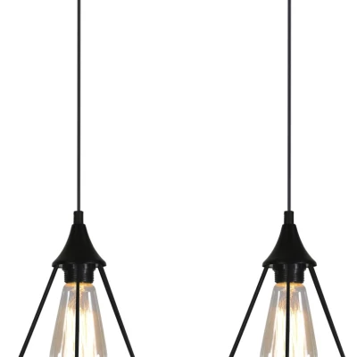 Závesný luster nad jedálenský stôl GRAF - 2xE27, 60W, čierny