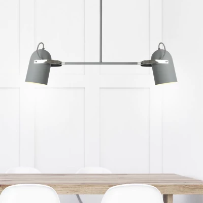 Závesný bodový luster nad jedálenský stôl GRAY - 2xE27, 40W, sivý