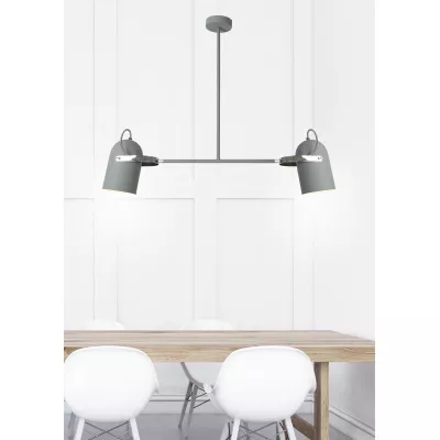 Závesný bodový luster nad jedálenský stôl GRAY - 2xE27, 40W, sivý