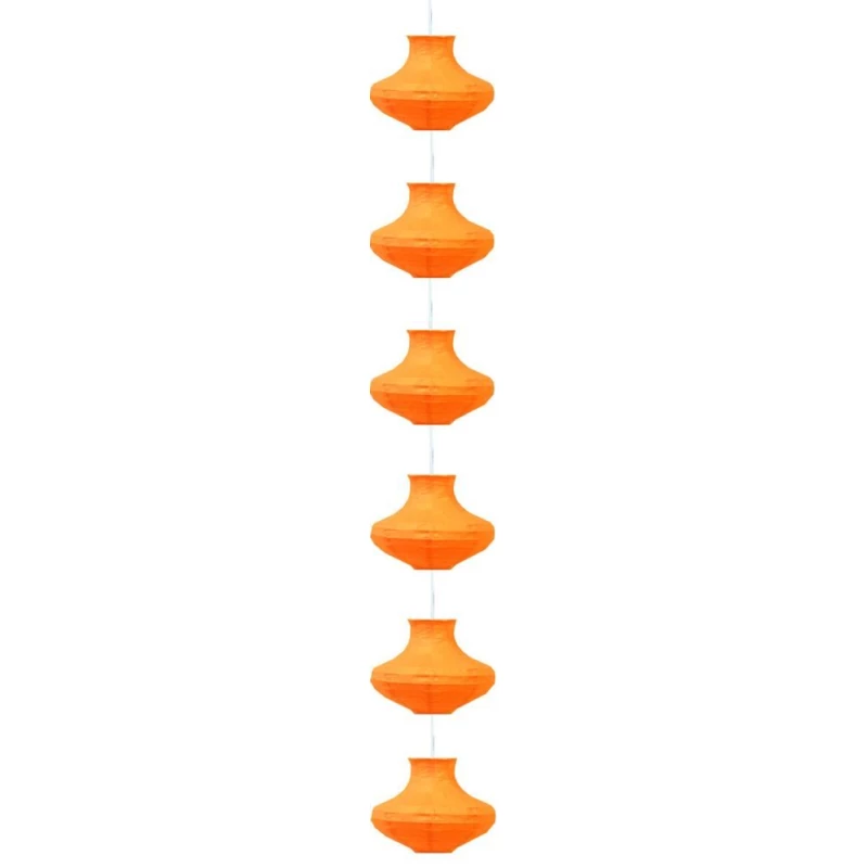 Závesné papierové osvetlenie GRIFF - 6xE14, 40W, oranžové