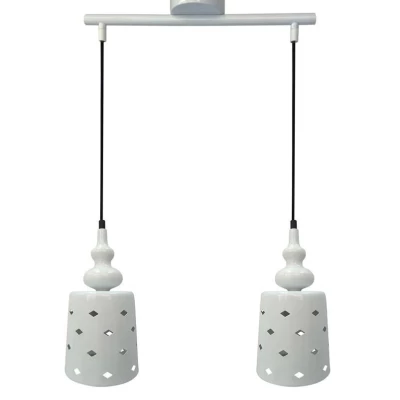 Závesné moderné osvetlenie nad jedálenský stôl HAMP - 2xE27, 60W, biele