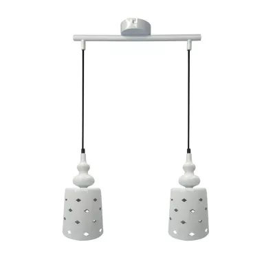 Závesné moderné osvetlenie nad jedálenský stôl HAMP - 2xE27, 60W, biele