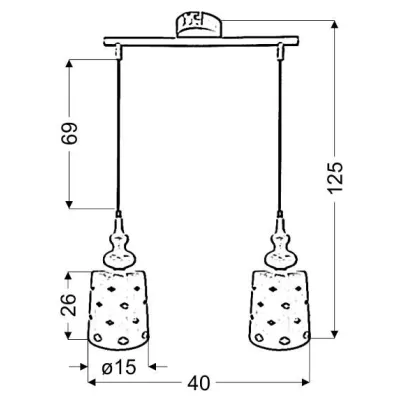 Závesné moderné osvetlenie nad jedálenský stôl HAMP - 2xE27, 60W, biele