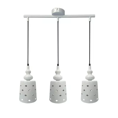 Závesné moderné osvetlenie nad jedálenský stôl HAMP - 3xE27, 60W, biele